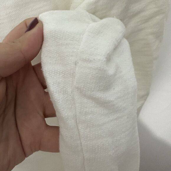 Talbots Quarter Zip Pullover White Womens Plus 1X Stretch Terry Knit Cotton - Picture 7 of 7